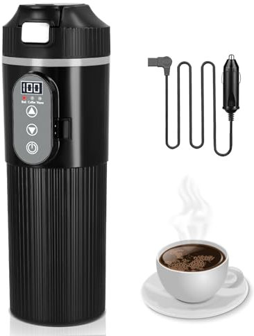 Car Heating Cup, 500ml Portable Travel Kettle, 12-24v With Automatic Shut-Off and Dry-Boil Protection