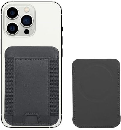 FDEETY Tarjetero Adhesivo Magnético Teléfono Ultrafino Cartera Extraíble Soporte Tarjetas Elástico Cuero Compatible iPhone