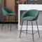 chairus Juego de 2 Taburetes de Bar Modernos Sillas Altas de Cocina con Respaldo, Sillas de Bar de Fibra con Patas Negras Taburetes Altos para Islas de Cocina/Restaurante,Verde