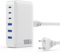 108W Caricatore USB C Multiplo, 6 Porte Alimentatore USB GaN III Stazione di Ricarica Rapida, Caricabatterie Multipla con 3 PD Tipo-C&3 QC Multipresa per iPhone iPad Samsung Huawei Switch ecc