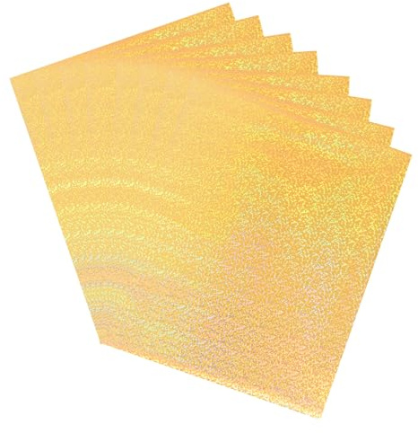 QUARKZMAN 50 Confezione Fogli Di Trasferimento A Caldo, Carta Decoro 8.5x11 A4 Per Stampanti Laser Scrapbooking Fai Da Te, Puntinato Oro