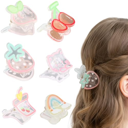 6 Pièces Pinces à Cheveux, Mini Chouchou Cheveux Filles, Barrettes à Cheveux à Paillettes, pour Bébé Enfants Ados Fille Cadeaux D'anniversaire et de Fêt