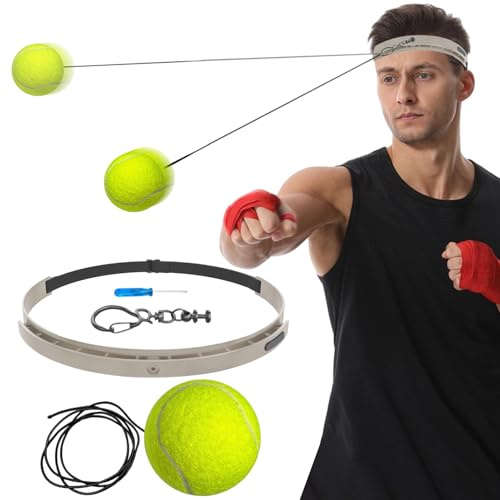 Generisch Pelota de boxeo con cinta para la cabeza, dispositivo de entrenamiento para velocidad de golpeo, pelota de entrenamiento de boxeo, juego de diadema de silicona, para hombres, mujeres