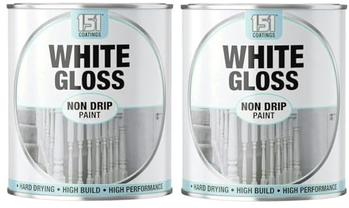 VARNOX, White Gloss Non-Drip Paint 300ml – Hard-Drying, High-Performance Gloss with Durable Hard-Build Formula – Ideal for Wood, Metal & Concrete – Interior & Exterior Use (2PCS)