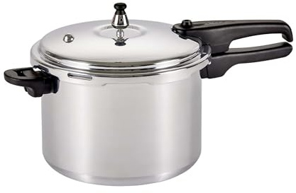 Mirro 92160A Polished Aluminum 10-PSI Pressure Cooker Cookware, 6-Quart, Silver -