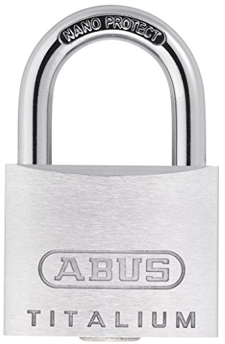 ABUS Vorhängeschloss Titalium 64TI/25 - Schlosskörper aus Spezial-Aluminium - gehärteter Stahlbügel - ABUS-Sicherheitslevel 3 - Silber