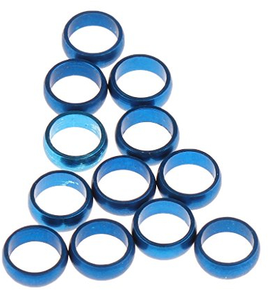 P Prettyia 12er Set Aluminium Ringe Schaftringe O-Ringe Schutzringe für Darts - Blau