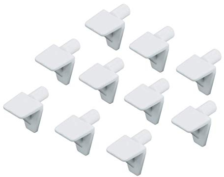 Gedotec Fach-Bodenträger Regal-Halter zum Einstecken - H3143 | Bohrloch Ø 5 mm | Regal-Halterung zum Befestigen von Glas & Holz-Böden | Kunststoff weiß | 20 Stück - Tablarträger für Möbel & Schränke