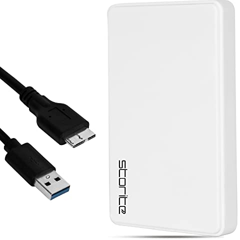 Storite Disco Duro Externo 120 GB HDD USB3.0 Expansión de Almacenamiento de Copia de Seguridad de Datos Disco Duro portátil Compatible con Mac, computadora portátil, PC, PS4 (Blanco)