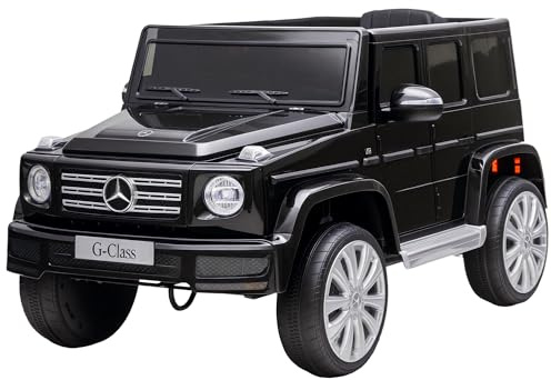 HOMCOM Mercedes Benz G500 Licensed 12V Kids Electric Ride On Car Toy with Parental Remote Control Battery-powered 2 Motors Music Lights MP3 for 3-8 Years Old Black