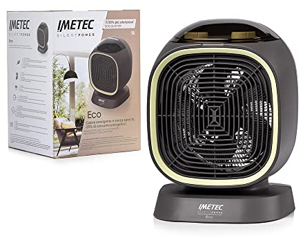 Imetec Silent Power Eco, Termoventilatore Silenzioso, Stufetta Elettrica, Tecnologia ECO -35% Consumo Energetico, 2100 W, Funzione Antigelo, Temperatura Regolabile, 4 Funzioni, Termostato Ambiente