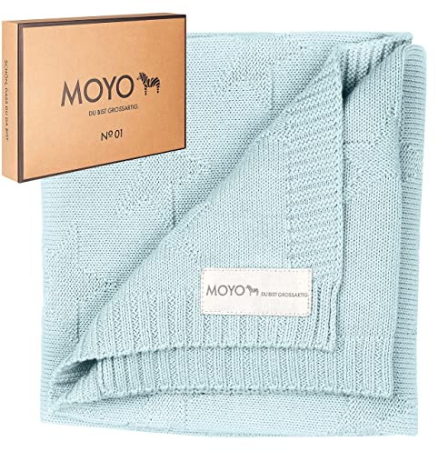 MOYO Babydecke Frischer Morgentau I 70x90cm I Atmungsaktive Kuscheldecke aus 100% GOTS-Bio-Baumwolle I Weiche Baby-Bettdecke für Junge & Mädchen I Baumwolldecke Geburt