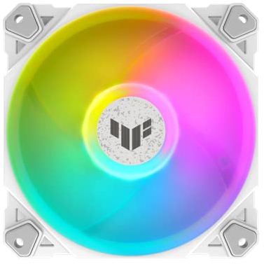 ASUS TUF Gaming TF120 ARGB-Gehäuselüfter White Edition - Single Pack (1 Stück, Aura Sync, leiser adressierbarer ARGB Lüfter, PWM Steuerung, weiß)
