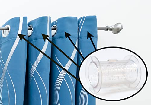 Curtain Perfect Curtain Spacers - Drapery Spacers - Clear, Durable & Reusable Plastic - Snap-On Feature for Easy Install - Curtains Remain Full & Functional - Fits Most Curtain Rods - 8 Pack (Large)