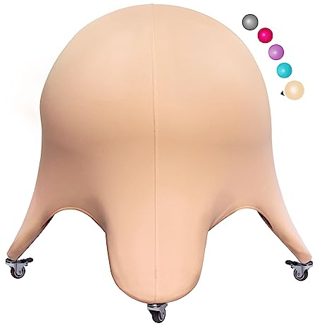 ENOVI Asiento con funda y ruedas para muebles, pelota de oficina, silla de oficina ergonómica (puesta del sol dorado, 60 – 65 cm de altura del asiento)