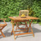 Myheimly Akazienholz Massiv Gartentisch Klappbar Bistrotisch Klapptisch Holztisch Garten Tisch Esstisch Terrassentisch Gartenmöbel 90 x 90 x 75 cm