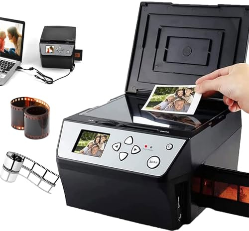 Escáner multifunción para películas, diapositivas y fotos. Convierte película de 135/110 y diapositivas de 35 mm a archivos digitales HD de 22 MP con pantalla LCD de 5 pulgadas