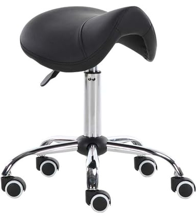 Sgabello a sella, sedia da ufficio idraulica in pelle PU con imbottitura spessa, perfetta per cliniche di bellezza e casa, supporta fino a 200 kg