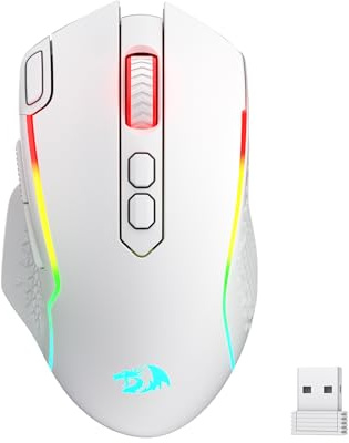 Redragon M810 MAX 3-Mode Wireless Gaming Mouse, 12000 DPI Wired/Wireless RGB Mouse w/Rapid Fire Key, 8 Macro Buttons, 188-Hour Reliable Power Capacity for PC/Mac/Laptop