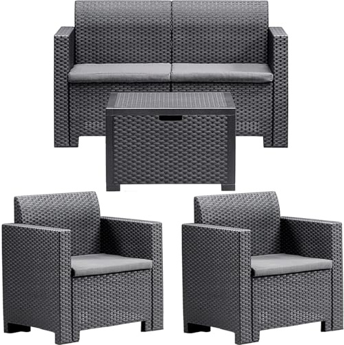 BICA 9067.4 Set Nebraska 2 Salottini, Antracite, 281 X 155 X 79 Cm