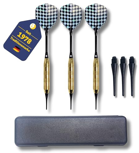 Best Sporting Safety-Freccette Fortune I 3 Freccette con Punta in plastica e Manicotto in Ottone, Set Softdart I Frecce E-Dart da 16, 18 o 21 g, con Punte di Ricambio e Custodia per Freccette