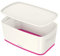 Leitz MyBox WOW Contenitore con Coperchio S, per Archiviare Accessori per Ufficio e Casa, Bianco e Fucsia, 52291023
