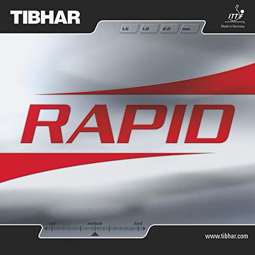 Tibhar Revêtement de Tennis de Table Rapid – Classique offensiv Dimension, Noir, 1,6