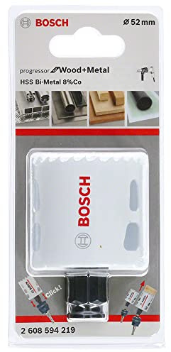 Bosch Sega a Tazza per Legno e Metallo, Accessorio per Foratrice, Nero, Diametro 52 mm