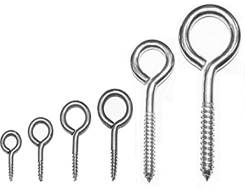 Bullone a occhiello Occhielli a vite Ganci a vite in acciaio zincato - Robusti ganci a vite in 6 diverse misure (90mm 10 pezzi)