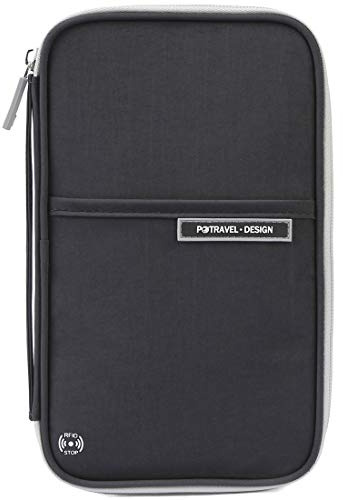 VanFn Family Passport Holder Travel Wallet RFID Blocking Travel Document Organiser Waterproof Holiday Passport Cover Men Women for ID Card, Credit Cards, Flight Tickets, Money, Coins (Black)