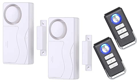 Lancoon Türalarm Mit Fernbedienung, 2Er-Pack, Kabellose Haussicherheit, Fenster Geöffnet, Magnetischer Sensor, Einbruchalarm Für Die Sicherheit Zu Hause Garage Wohnung