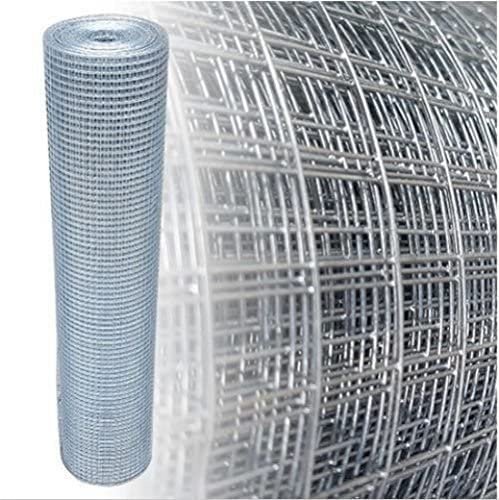 Garmix Rotolo di rete zincata per protezione uccelli/voliera/gabbia fori 12x12mm Diametro filo (50cm x 25m, 0,70mm)