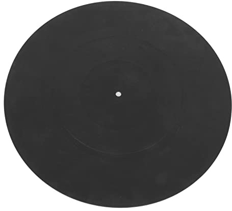 Skivtallriksmatta, 12-tums Skivspelare LP-slipmatta i Gummi, Vibrationsdämpande Skivmatta, Universell Skivspelare för Alla LP-skivor, Svart