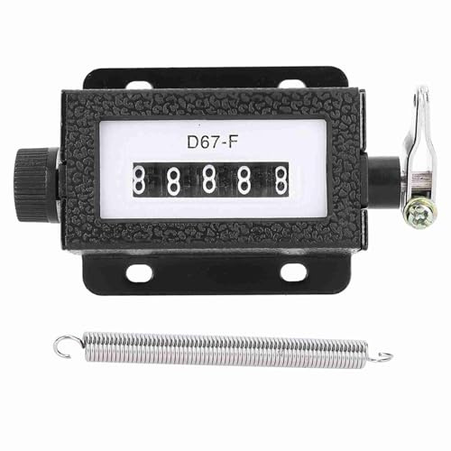 Contador Mecánico de 5 Dígitos Contador Mecánico Contador de Fardos para Empacadora Perilla del Contador Tally Contador Manual Reajustable Contador Negro con Resorte 0-99999