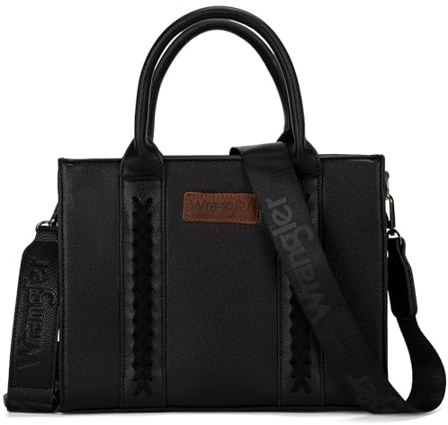 Wrangler Purses for Women Tote Bag Satchel Shoulder Top Handle Handbags Leather Medium Designer Cute Bags for Gift Travel Work Ladies WG70-8120DBK