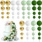 BOUBONI 48 Pz Palline Cake Topper Decorazioni Schiuma Cupcake Topper Palline Decorazioni per Torta Compleanno per Feste di Compleanno Matrimonio Anniversario (Verde, Verde Chiaro, Bianco, Oro)