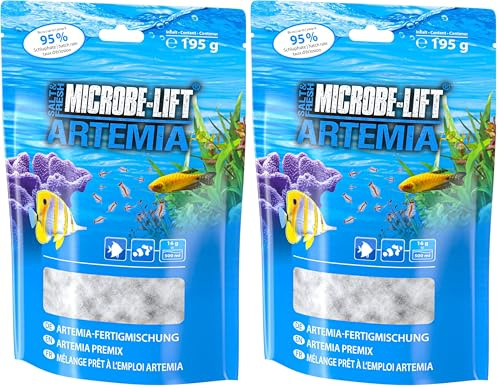 MICROBE-LIFT Artemia - 195 g - Kit Complet avec des œufs d'artémias Plus du sel, Offre Une Nourriture Vivante idéale pour Une Alimentation Saine des Poissons d'aquarium en Eau de mer & Eau Douce.