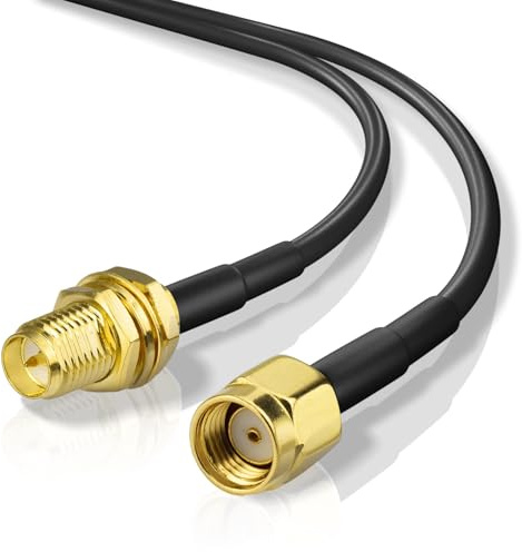 Superbat RP-SMA WLAN-antenn förlängningskabel 2 m: RPSMA kontakt till hona RG174 koaxialkabel för trådlös mini PCI Express PCIE nätverkskort USB WiFi-adapter WiFi router IP-kamera