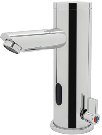 Robinet Mitigeur Infrarouge pour Salle de Bain avec Capteur Automatique - Robinet de Lavabo sans Contact pour Robinet de Salle de Bain - Robinet d'Eau Chaude et Froide