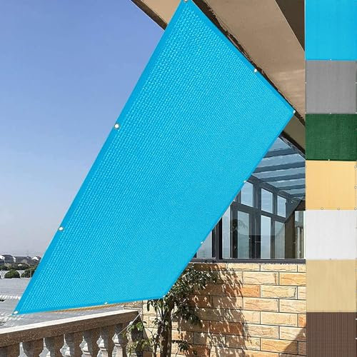 Bâche de balcon - 95 x 550 cm - Brise-vue pour balcon et terrasse - Protection UV - Bleu coloré - Panneau pare-soleil pour balcon, intimité et décoration