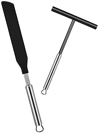 OFFSCH Set Di 2 Spatole in Acciaio Inossidabile Per Crêpe E Pancake Per Spreading Dolci Uniforme E Facile Da Usare Design Semplice E Pratico