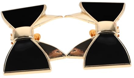 Homoyoyo Clip per Scarpe Accessori Eleganti Fiocco 2 Pezzi in Lega di Zinco Nero, Design Rimovibile per Décolleté e Tacchi Alti da Donna