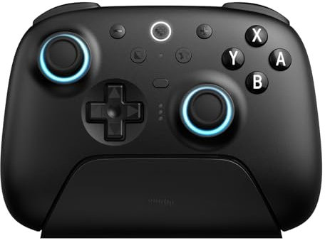 8BitDo Ultimate 2 Bluetooth Controller for Switch & Windows PC, Switch Pro Controller with TMR Joysticks, Switchable Hall Effect/Tactile Triggers, Vibration and Motion Control, RGB Fire Ring, Black