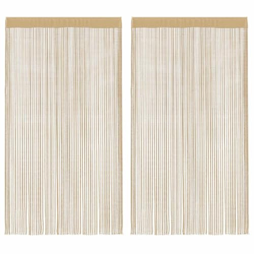 Générique Rideau en Fils 2 pcs 100 x 250 cm Beige,Décorations,Habillages de fenêtre,Rideaux-132404