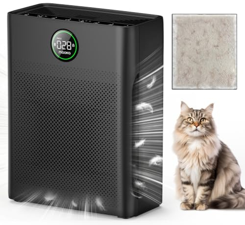 Air Purifiers for Home Large Room up to 2200sq.ft, MOOKA Air Purifier for Home Pets with Washable Filter, PM 2.5 Display Air Quality Sensor Air Cleaner for Bedroom, Dorm Room, Pets, Office PR1