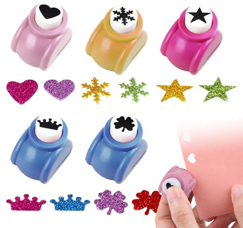 pilyero 5 stycken stansare barn, motivstansare, pappersstansare, lämplig för barn gör-det-själv klippning präglat perforerat mönster inspirerat utbildning, papper minihantverk papper papper form