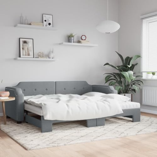 QZZCED Divano letto 2 in 1 con letto estraibile, divano convertibile in doppio, struttura in legno e metallo, tessuto resistente, materasso in schiuma confortevole per soggiorno o camera da letto