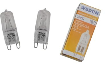 2 Pack, Fulfilled by Amazon, WSDCN G9 120 Volt 40W Halogen Oven Lamp 350°C Oven Light Bulb