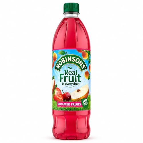 Robinsons Fruit and Barley - Real Fruit Squash, Low Calorie - Summer Fruits - 1L, 20 Servings