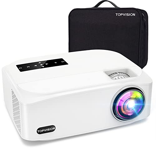 TOPVISION Heimkino Beamer, 9500 Lumen Video Beamer with 150.000 Stunden Verlängert, Native 1080P LCD Beamer Full HD, 4K 350'' Heim/Berufsprojektor für Smartphone/PC/TV-Box/Laptop/PS4/PPT